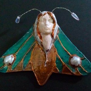 Art Nouveau Hand Crafted Shimmer Fairy Brooch Werable Art